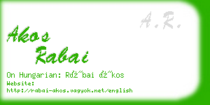 akos rabai business card